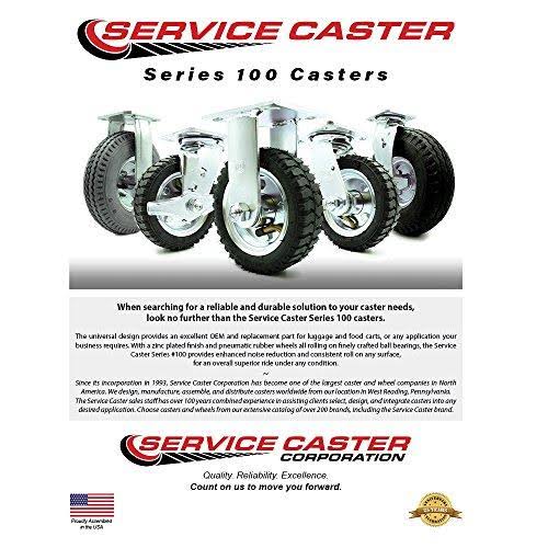 Black Rubber Wheel Pneumatic Caster Set of 4 W842213