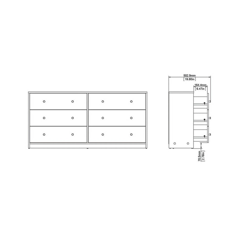Engineered Wood 6 Drawer Double Dresser Z72488