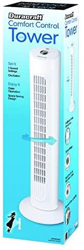 White 3-speed Tower Fan O141