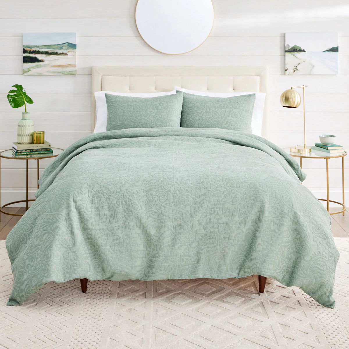 Sage Green Crinkled Gauze Duvet Set D6458