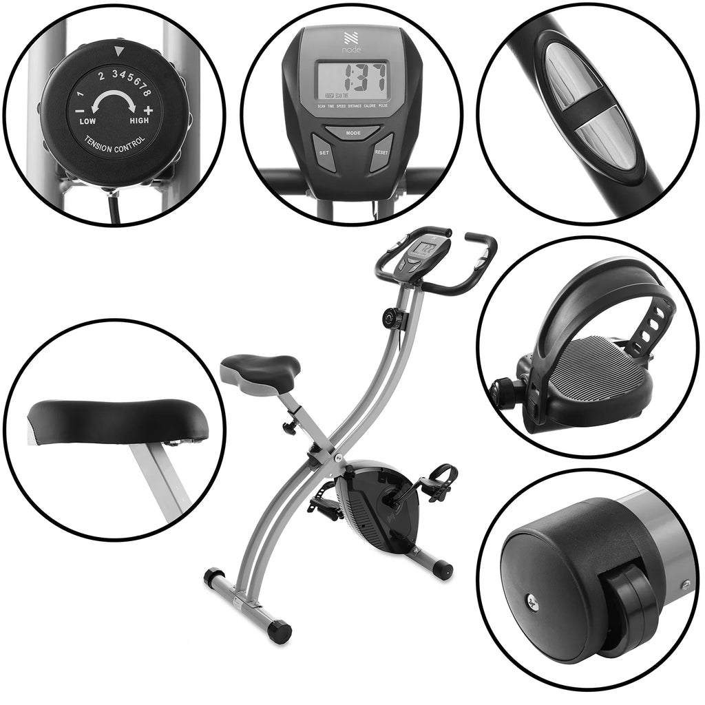 Folding Upright Stationary Exercise Bike with Magnetic Resistance S411609