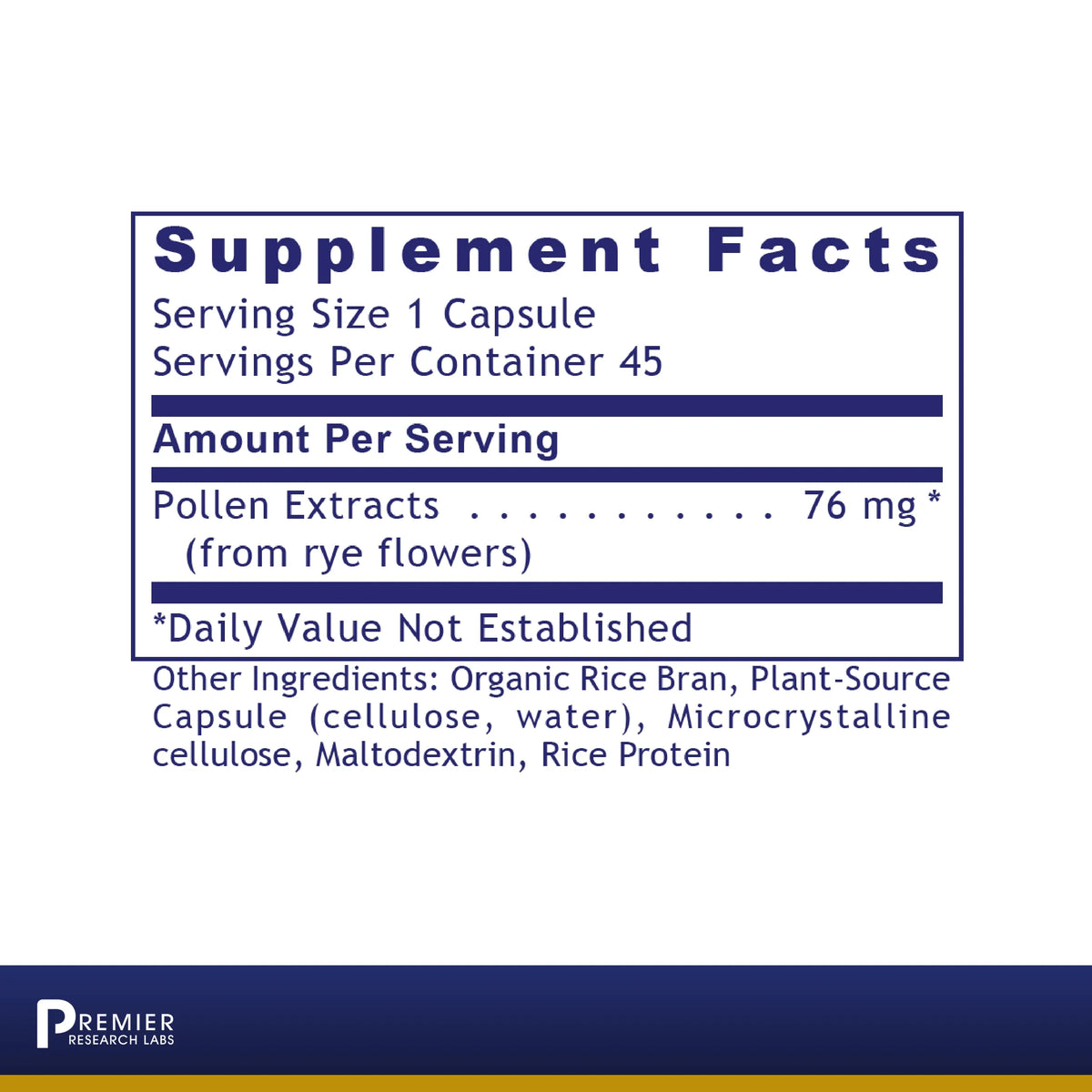 Rye Pollen Extract 45 Capsules Z6302