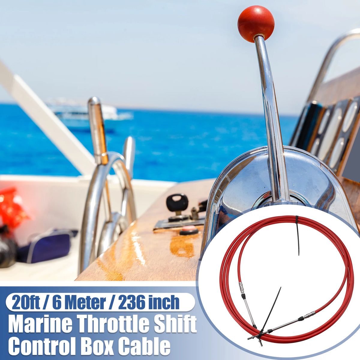 2pcs 20ft Marine Throttle Shift Remote Control Box Cable R886668