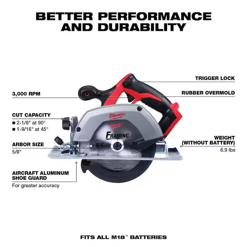 18V Cordless 6-1/2 in. Circular Saw with Battery & Charger G992305