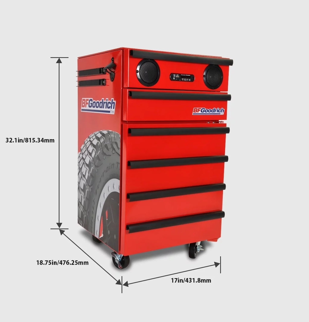 1.8 Cu ft Tool Chest Fridge with Wheels and Speakers J311