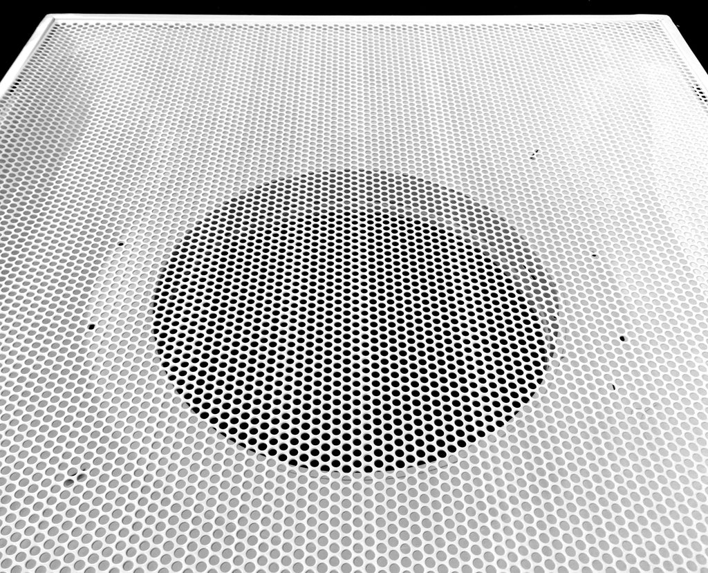 24x22 T-Bar Drop Ceiling Perforated Return Grill with Metal Back Casing and 6x22 Collar S3662