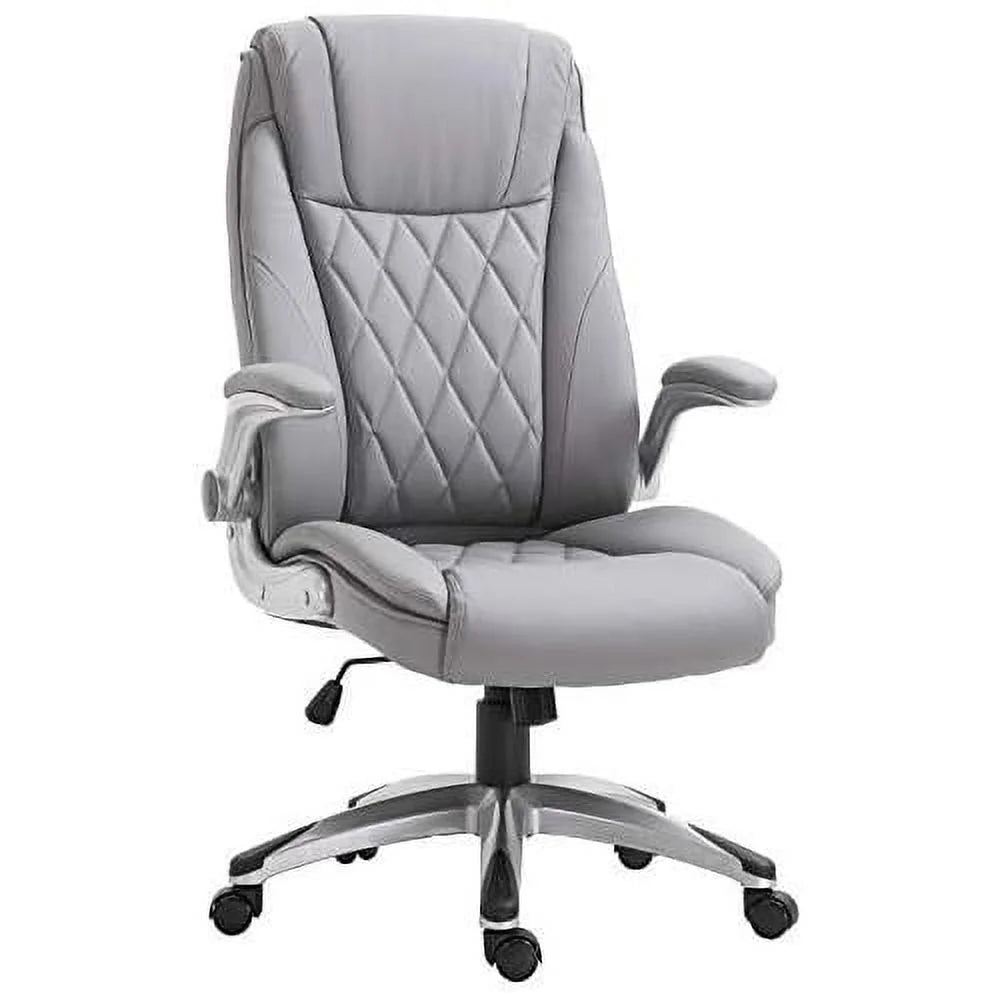 Grey Faux Leather Ergonomic Home Office Chair W271204