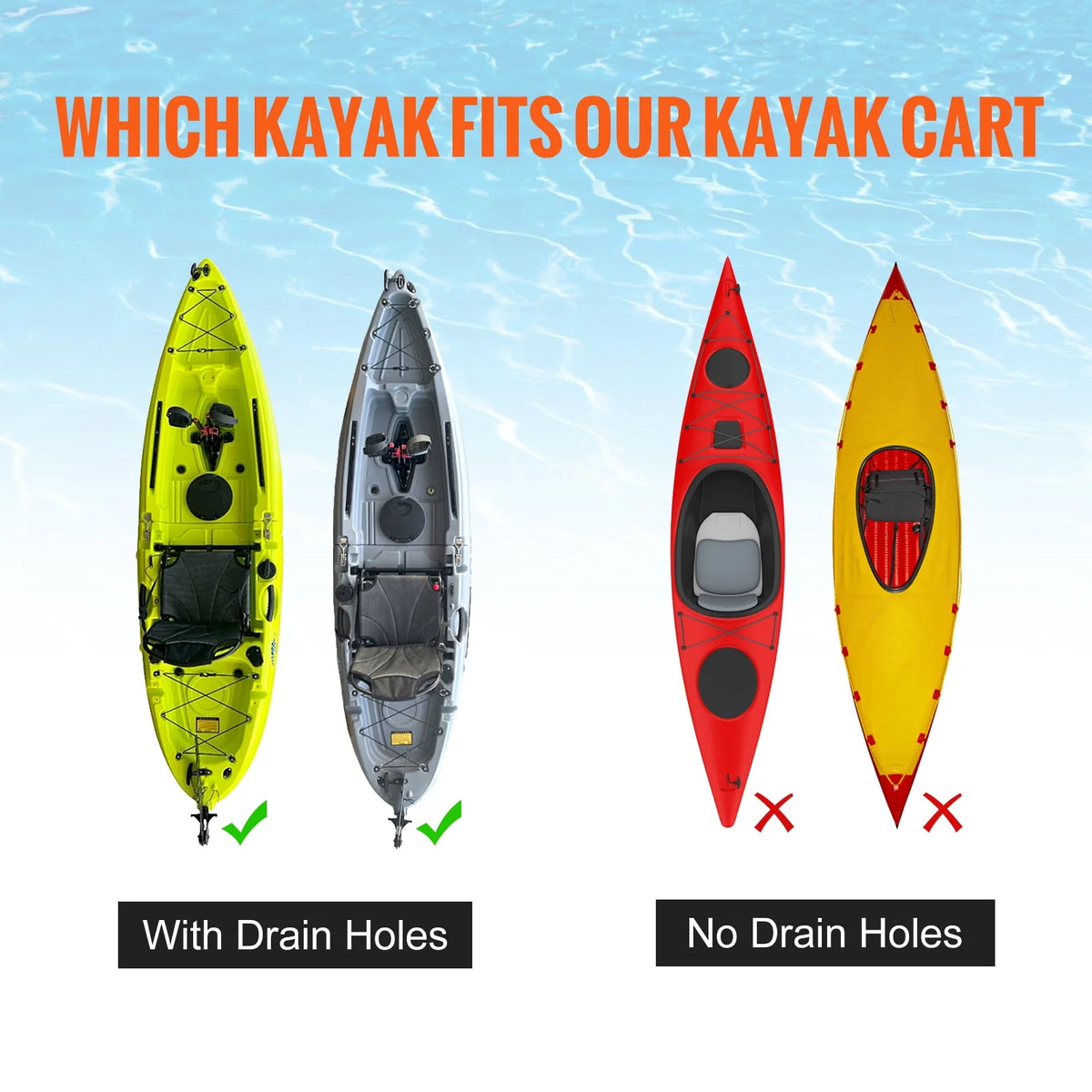 Adjustable Kayak Cart with 10'' Solid Tires G937113