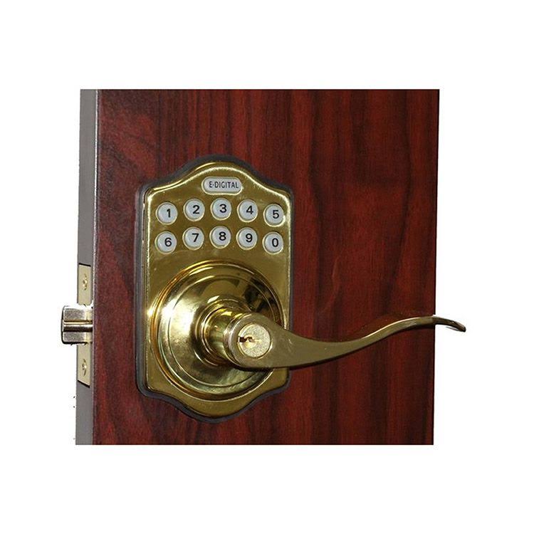 Digital Electronic Door Lever, Bright Brass B4872