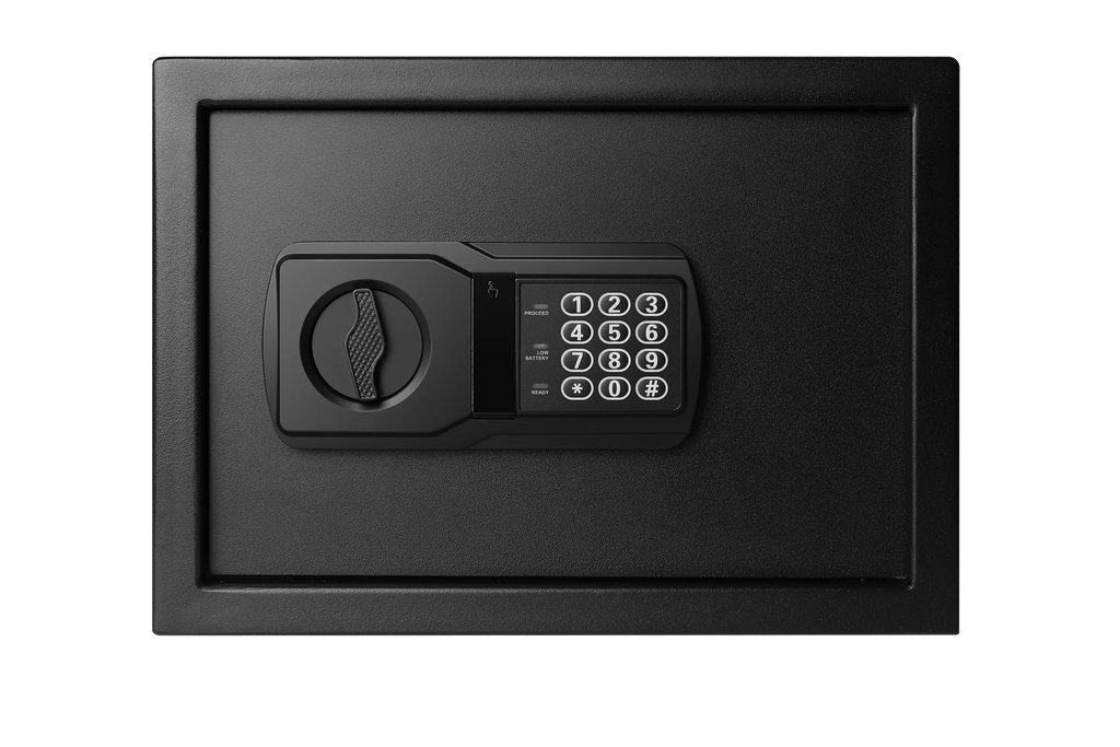 Black Electronic Lock Safe with Backup Key S845268