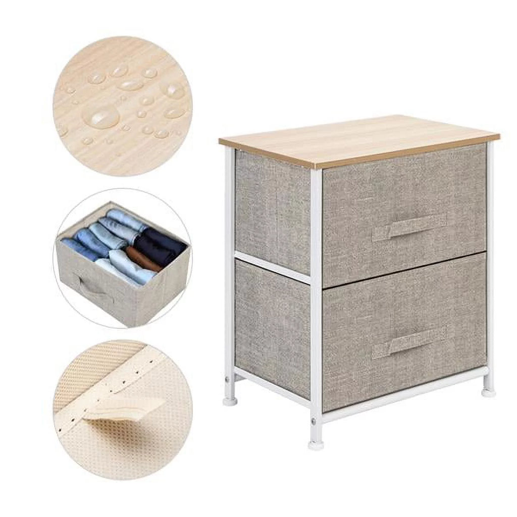 2 Drawer Fabric Nightstand U729441