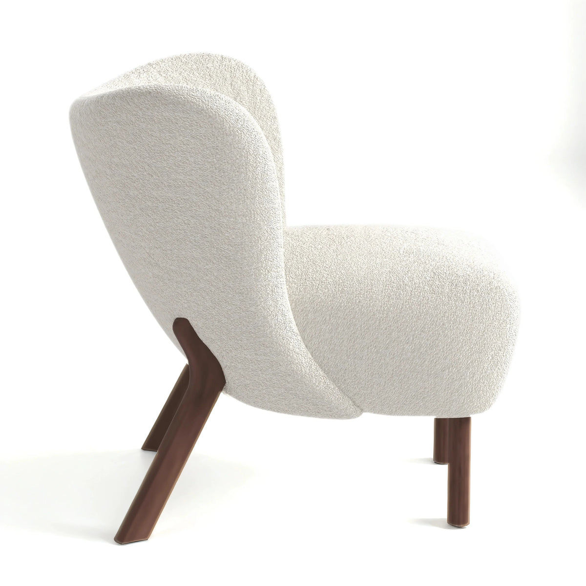 34" Wide Beige Teddy Tufted Wingback Chair with Solid Wood Leg L2083