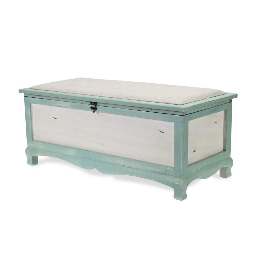 Shabby Bench Chest with Seat Cushion J72981