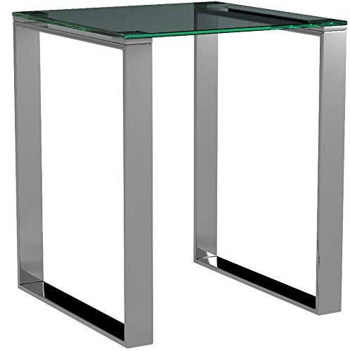 Chrome Square Glass End Table Z2892