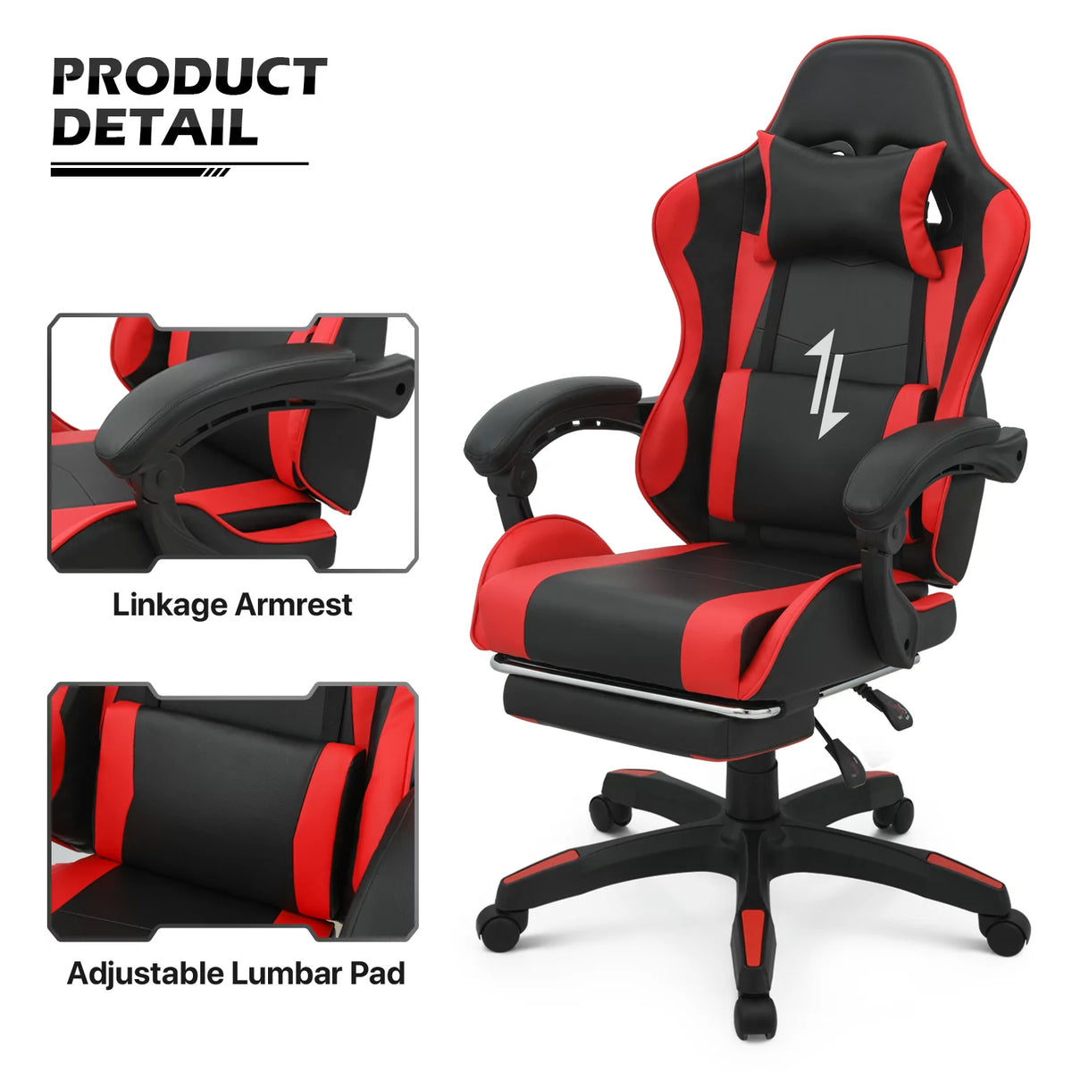 Computer Desk & Chair Set with Cable Management and Footrest V72583