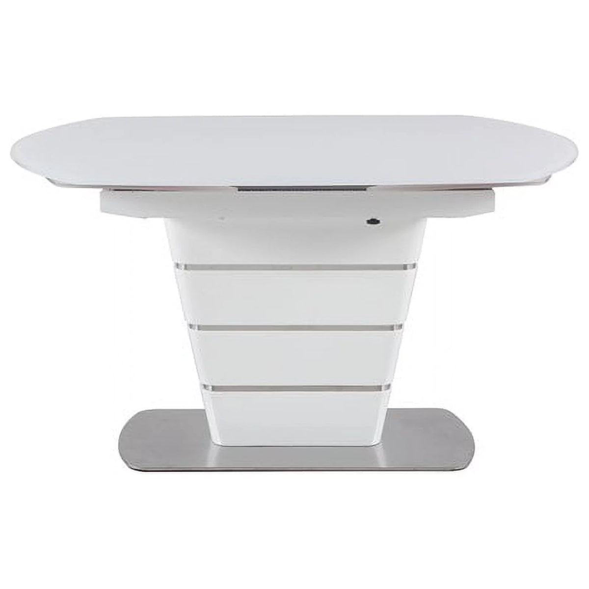 White Steel and MDF Extendable Dining Table F52454