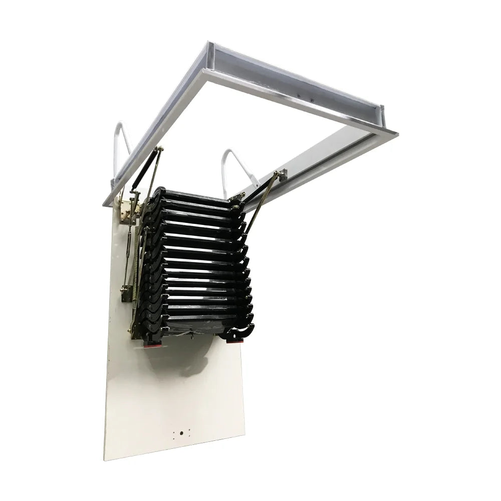 Black Titanium-Magnesium Alloy Attic Ceiling Ladder Stairs G7782