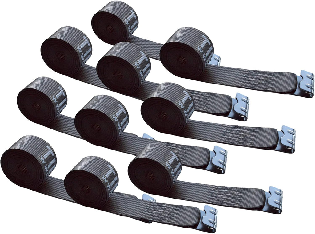4 Pack Yellow Heavy Duty Tie-Down Winch Strap with Flat Hooks B954098