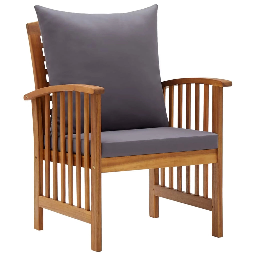 5 Piece Acacia Wood Garden Set with Cushions N56113