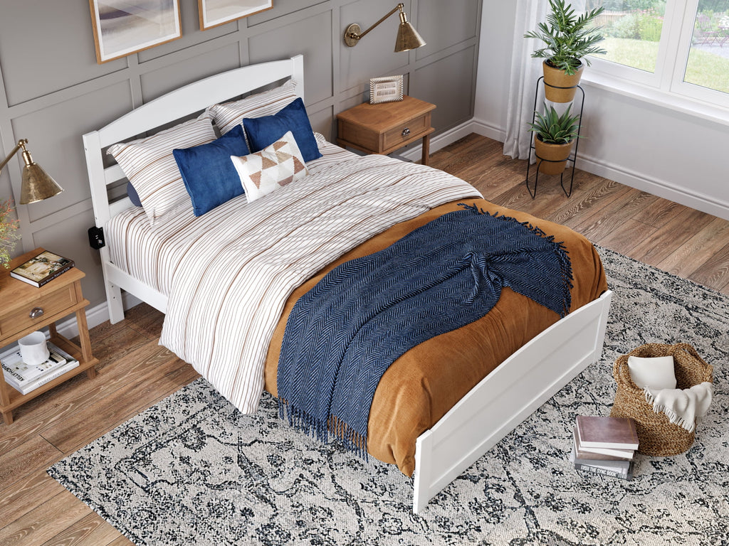 Queen Wood Platform Bed Frame with Headboard and Footboard V634960