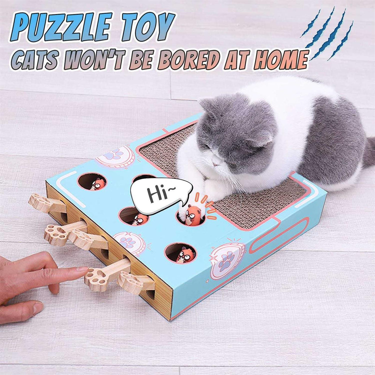 Cat Enrichment Toys with Cat Scratching Pad N34508
