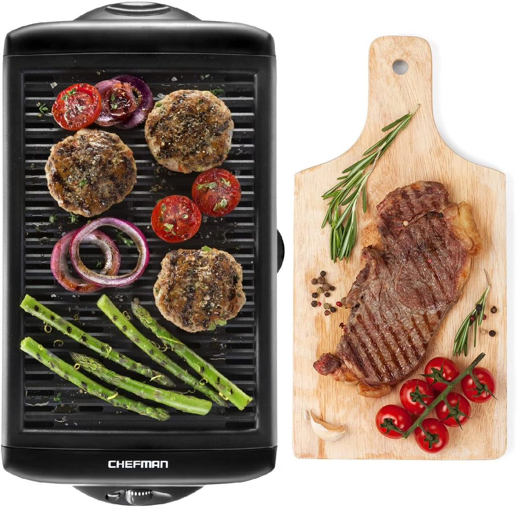 Black Electric Smokeless Indoor Grill with Non-Stick Cooking Surface A81913