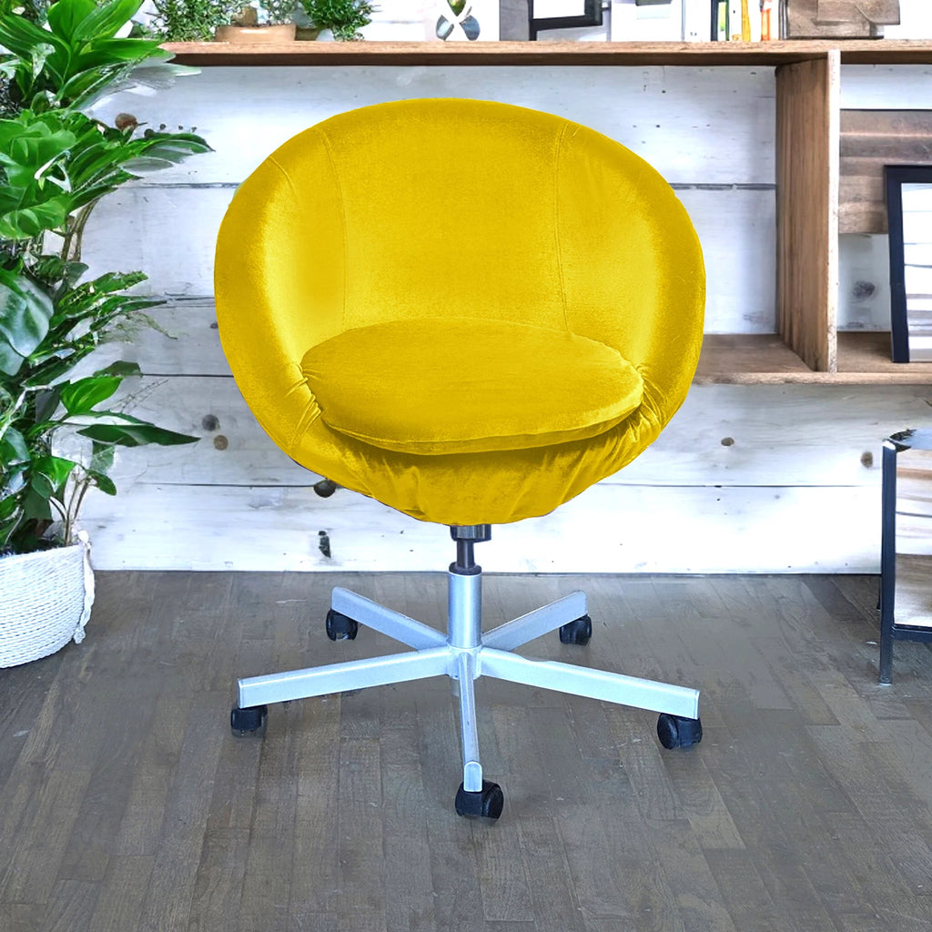 Velvet Gold Office Chair Slip Cover N720
