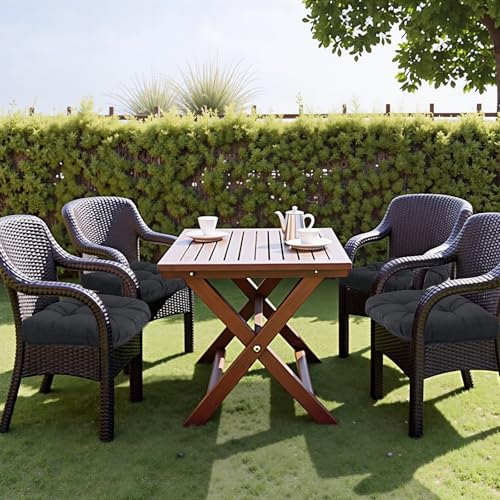 Water-Repellent Outdoor Chair Cushions Set of 2, 19”X19” Tufted Seat Cushions E317989