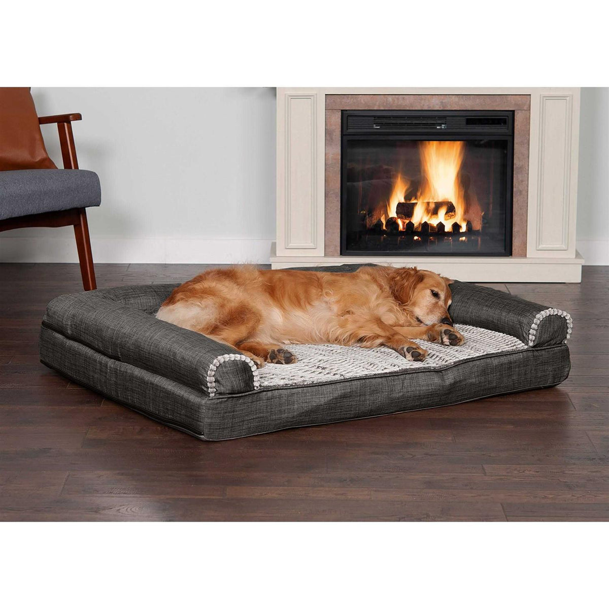 Luxe Fur & Performance Linen Sofa Bed Z89652