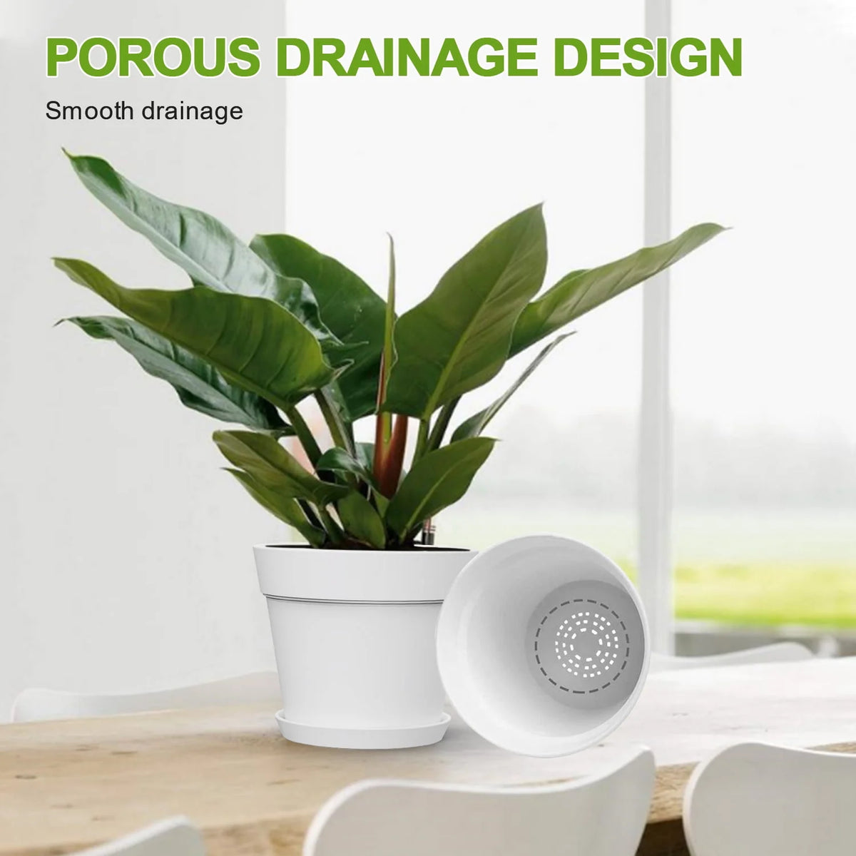 6 Inch Plastic Planters 16 Pack White V2788