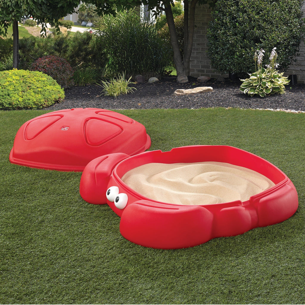 Red Plastic Outdoor Sandbox with Cover M91862