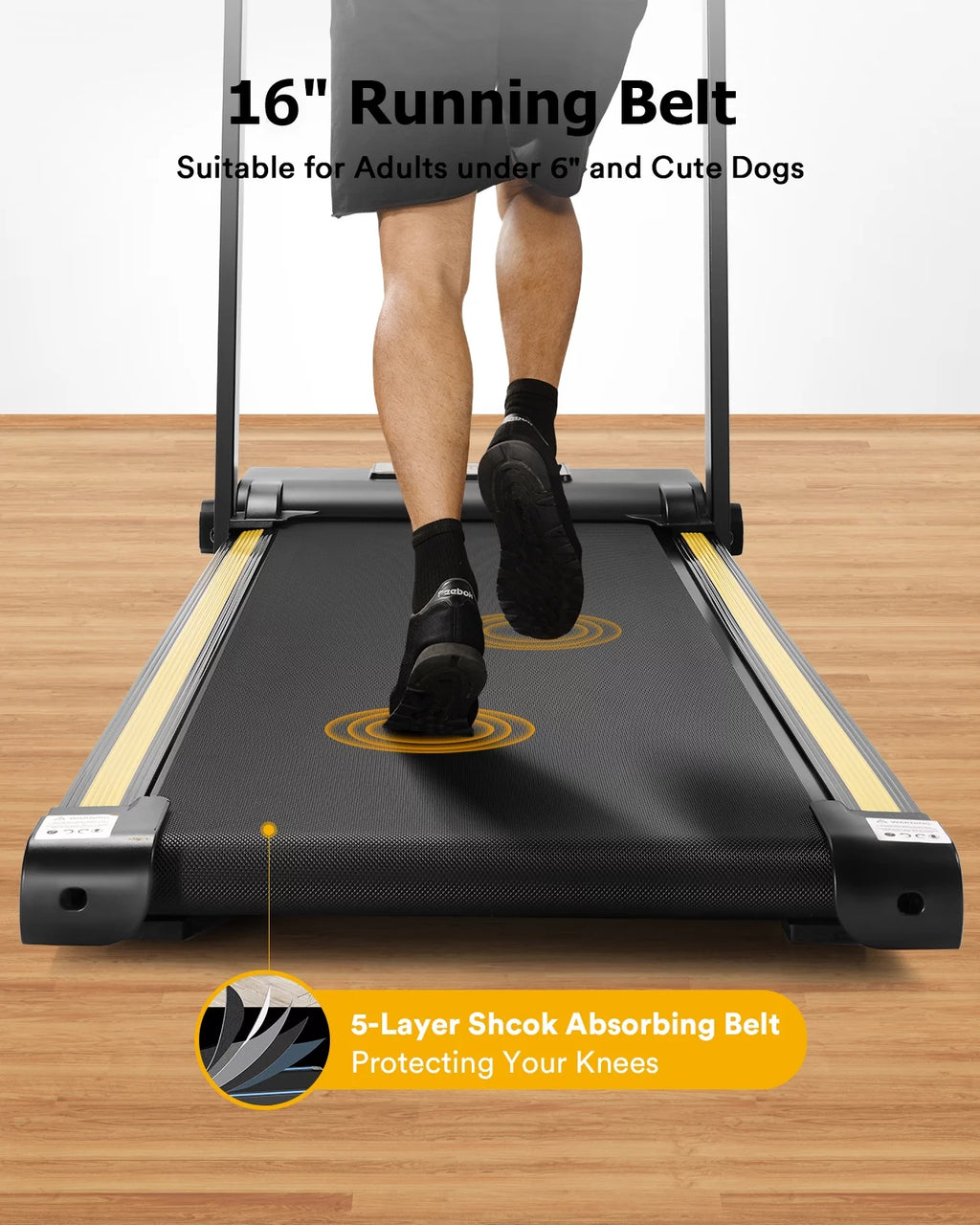 Folding Treadmill 2.25HP Portable Compact with 12 HIIT Modes W9700