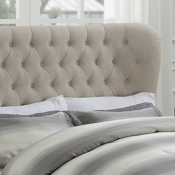 Beige Upholstered Platform Bed J8314