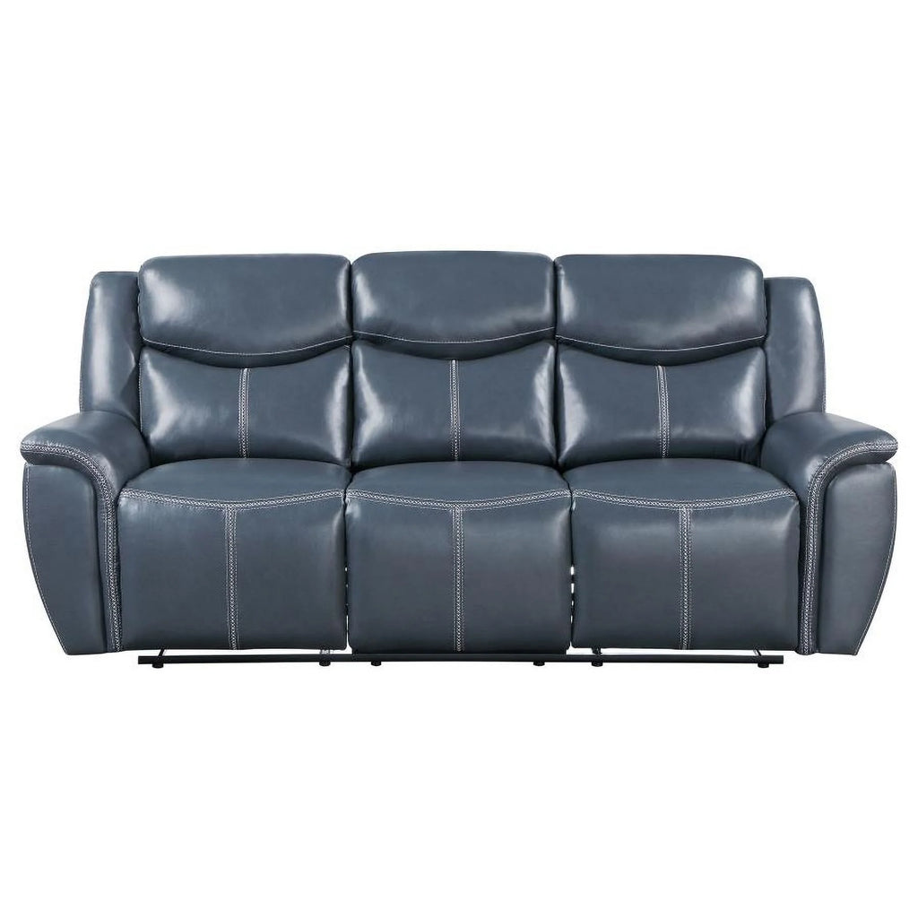Blue Reclining Sofa with Drop Down Table T74201