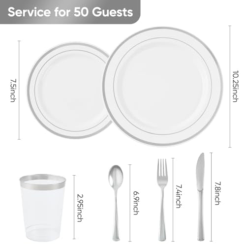 Gold Disposable Plastic Dinnerware Set of 50 G147016