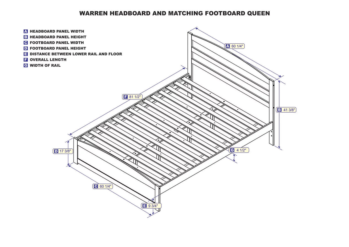 Queen Wood Platform Bed Frame with Headboard and Footboard V634960
