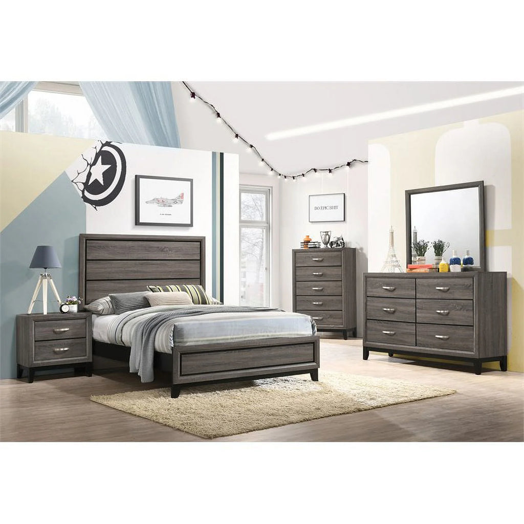 5-piece Full Panel Bedroom Set Grey Oak J85183