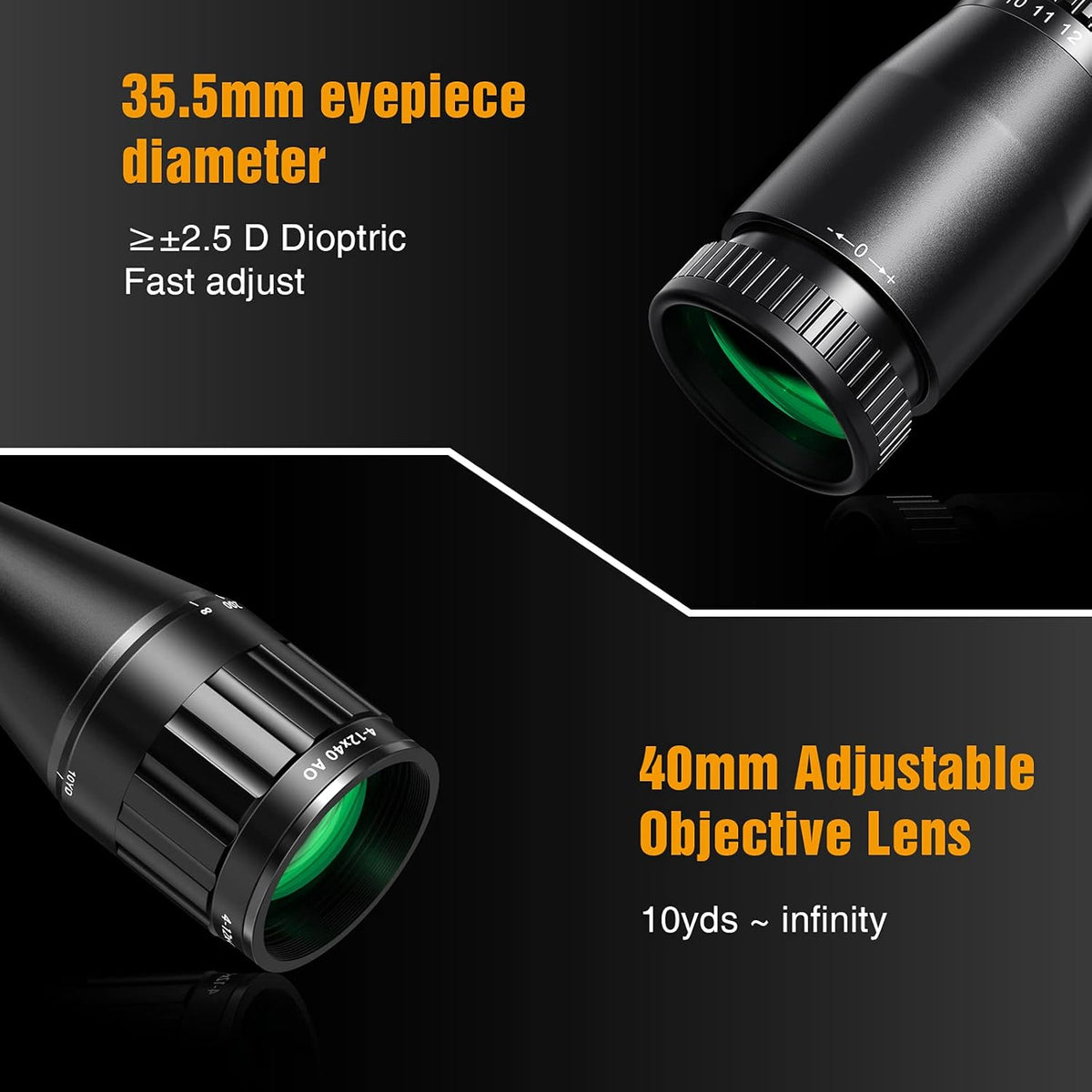 4-12x40 AO Tactical Rifle Scope with BDC Reticle K132474