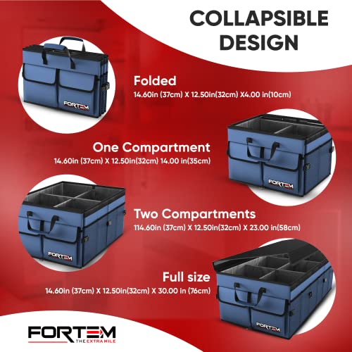 Collapsible Multi Compartment Car Trunk Organizer F27344