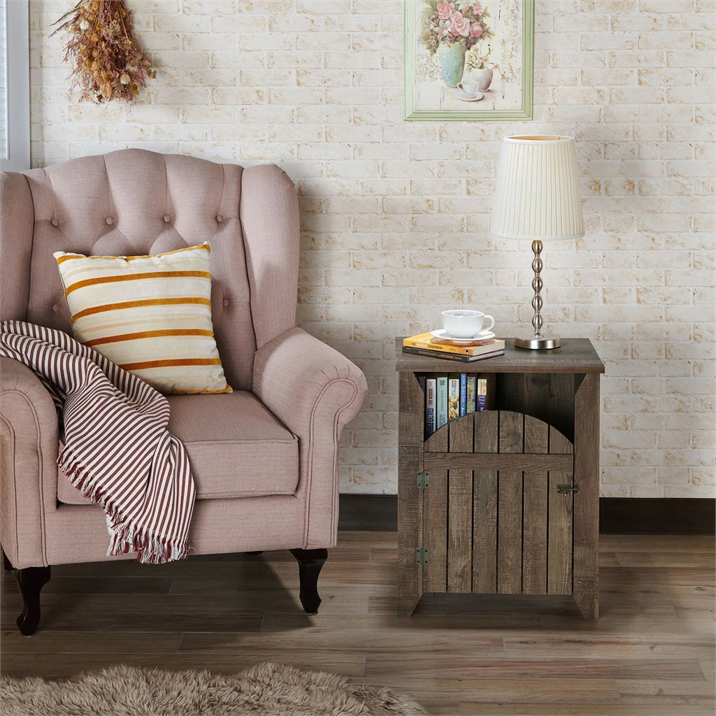 2-Shelf Farmhouse Wood End Table L9112