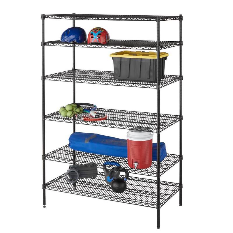 Black 6-Tier Steel Wire Shelving Unit F955265