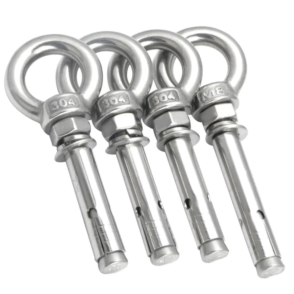 304 Stainless Steel Lifting Eye Bolt M8x90mm 2pcs Y914399