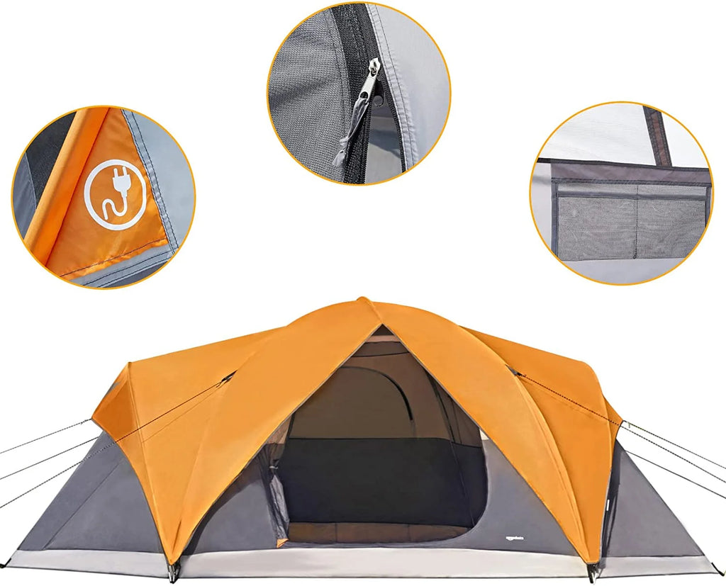 4/8 Person Dome Camping Tent with Rainfly and Carry Bag F8112