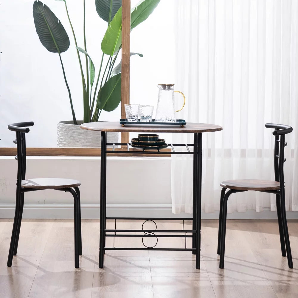 3-Piece Dining Table Set with Metal Frame F930