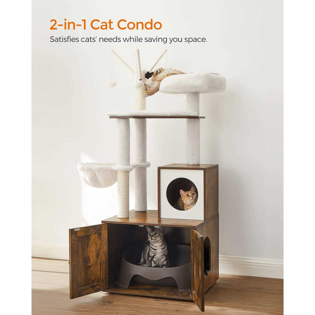 Cat Tree with Litter Box Enclosure 2-in-1 O205848