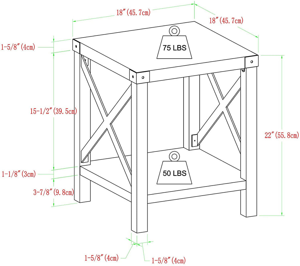 Rustic Oak Metal Side Table H4382