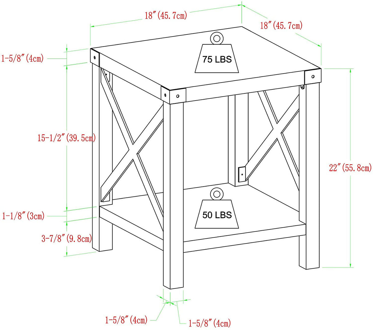 Rustic Oak Metal Side Table H4382