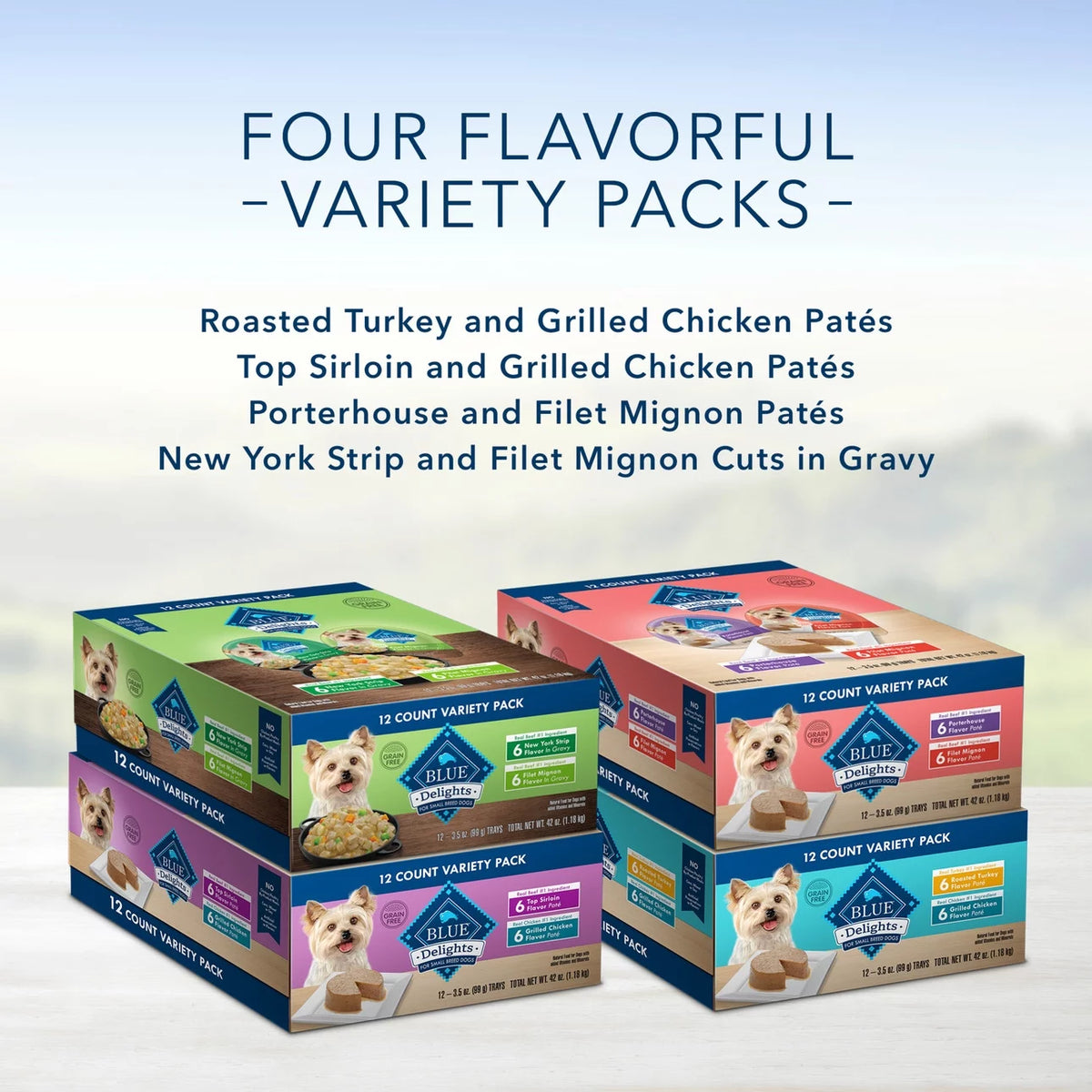 Grain-Free Pate Wet Dog Food Variety Pack, 3.5 oz. Cups (12 Pack) I7056