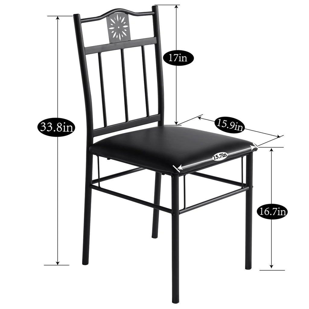 3-Piece Dining Table Set with 2 Black Chairs S8278