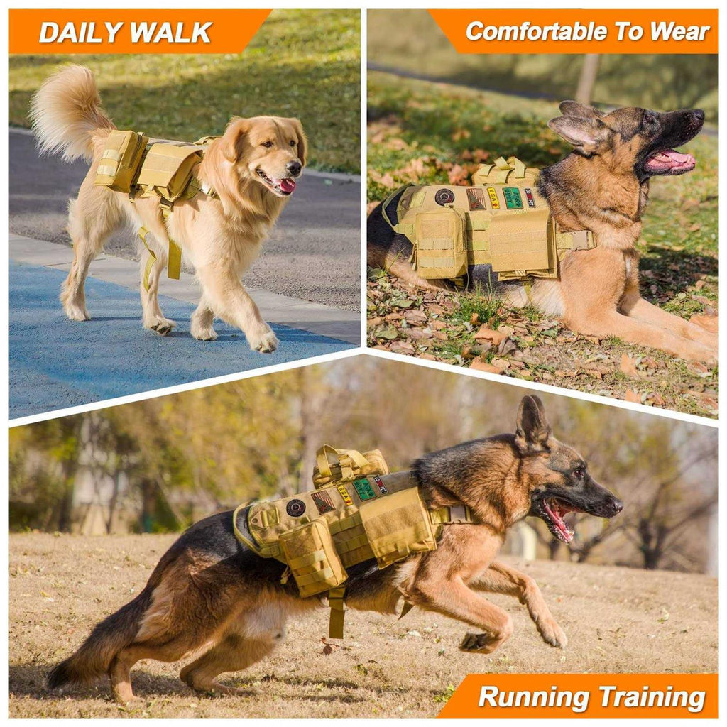 Tactical Dog Harness with Pouches P36071